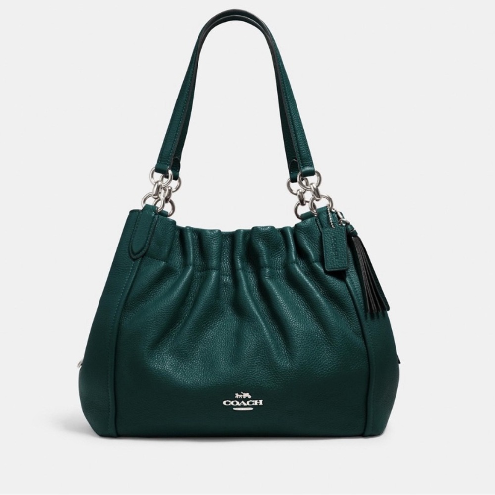 COACH Leather Maya Shoulder Bag Green Ivy